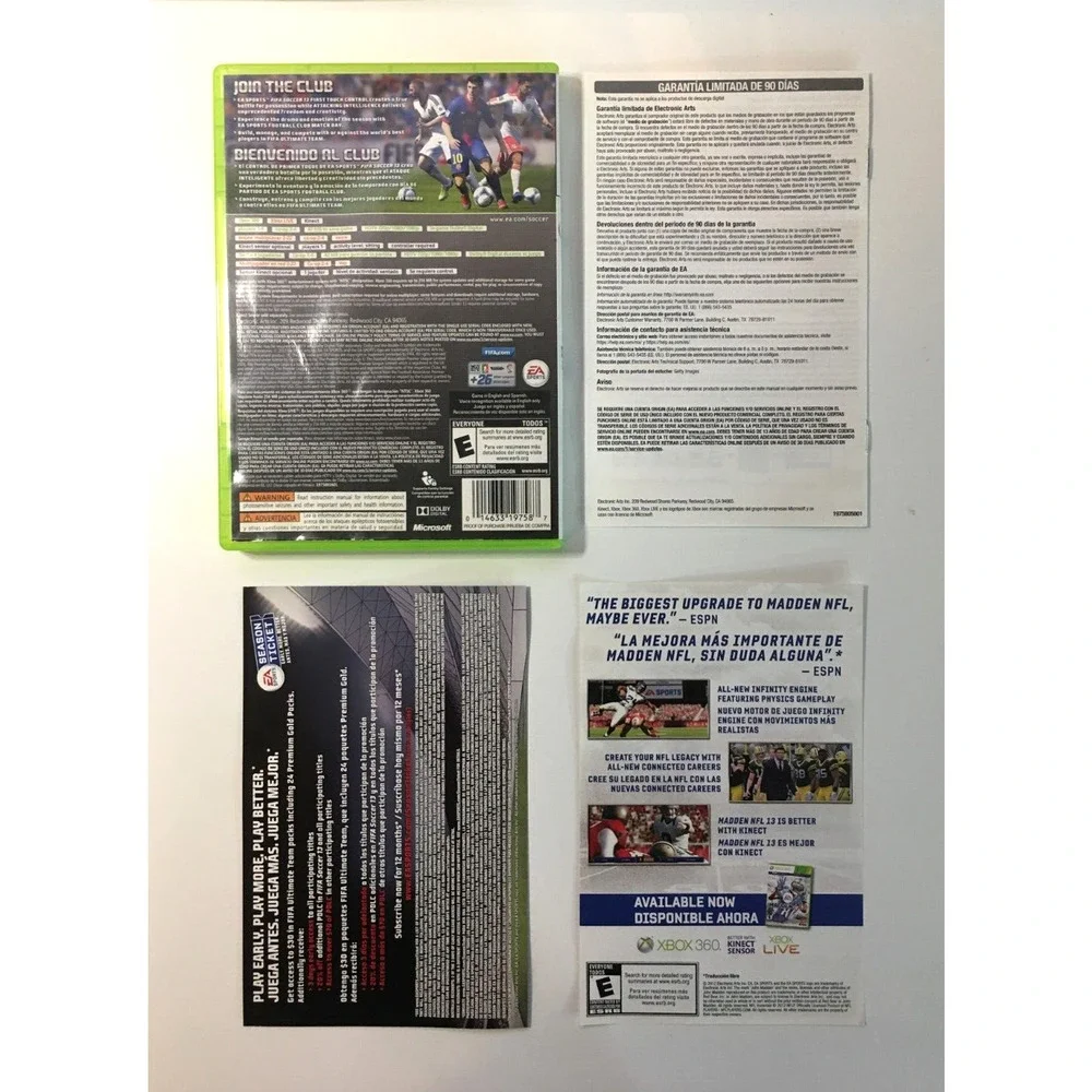 FIFA Soccer 13 (Microsoft Xbox 360) Box, Manual & Online Pass - No Game Disc